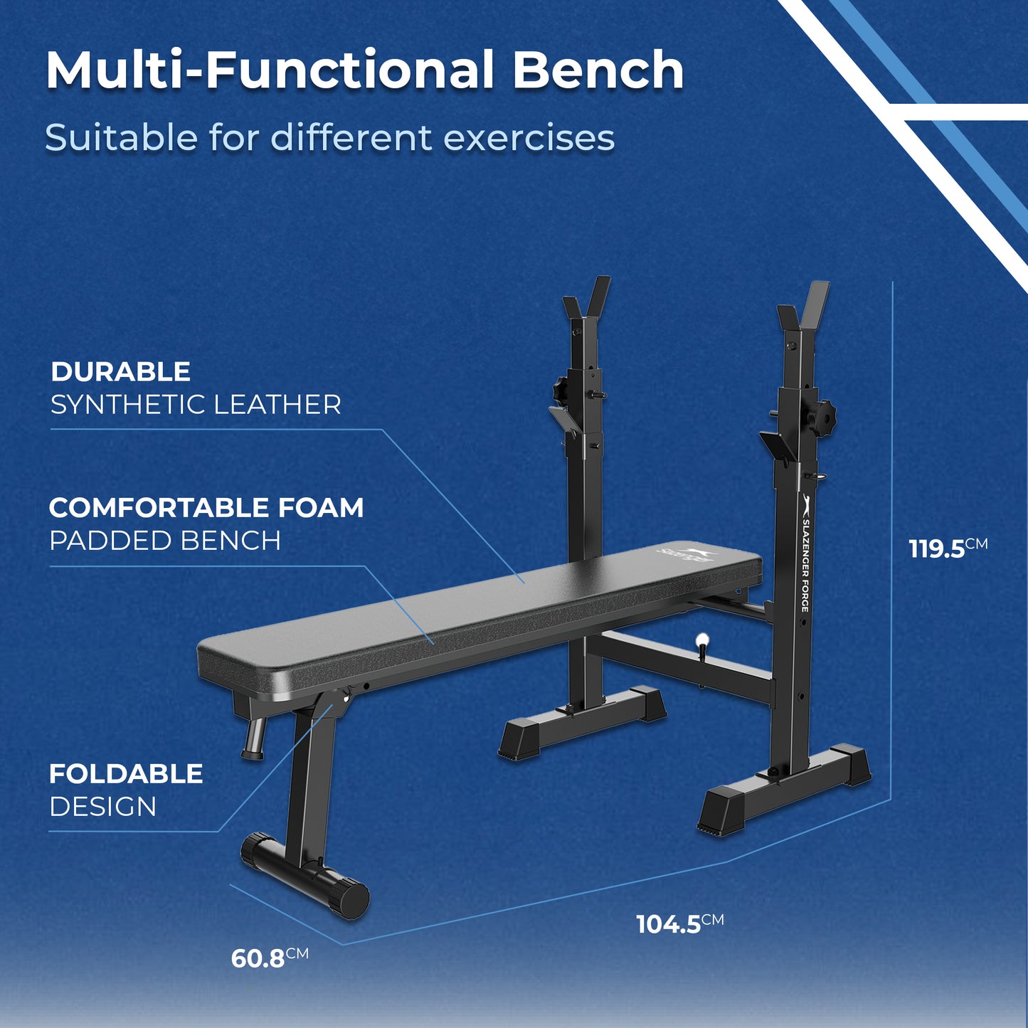 Slazenger Forge Weight Bench with Adjustable Barbell Rack