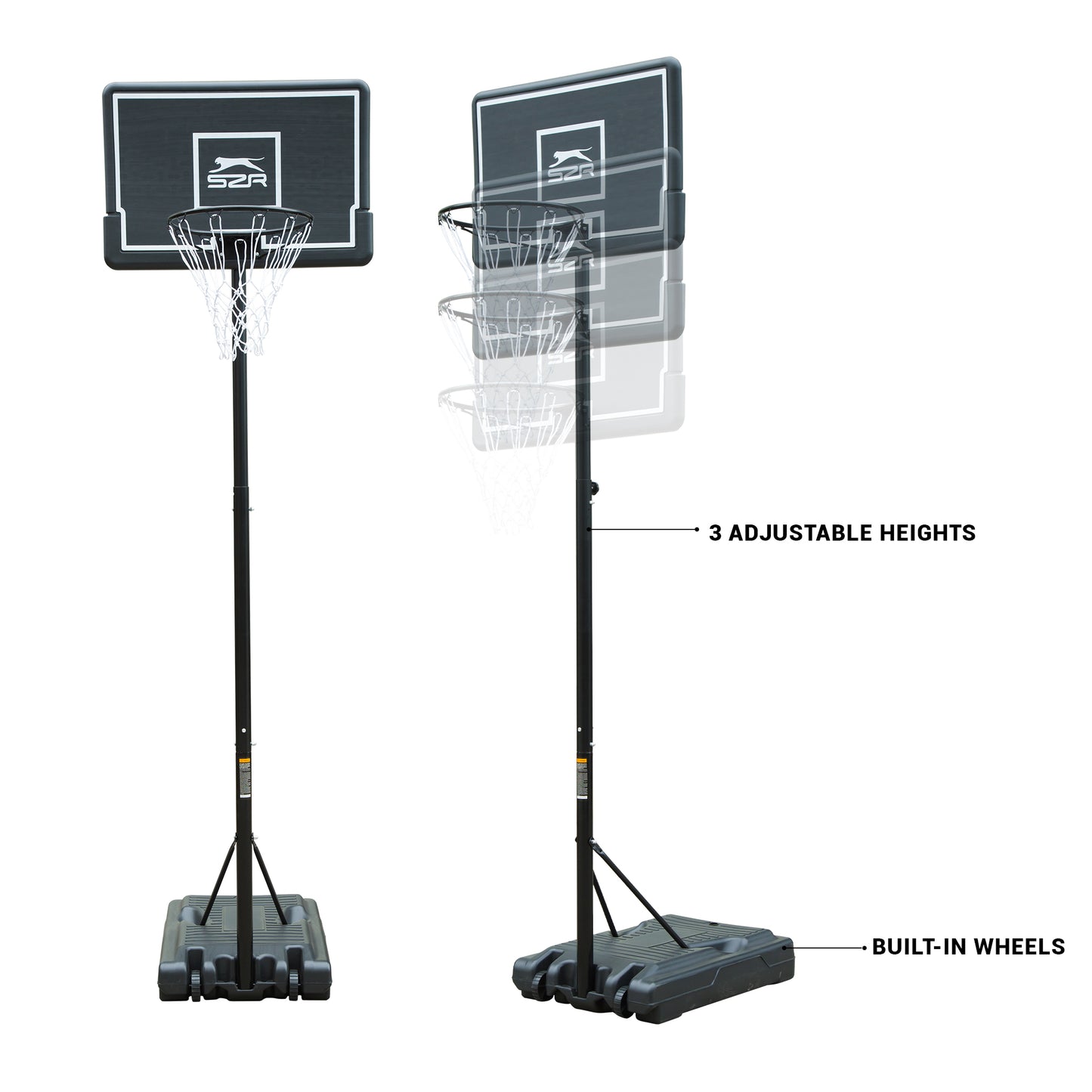 Slazenger Harlem 2.6m  Freestanding Adjustable Basketball Stand - Slazenger SA